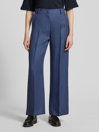 Weekend Max Mara Wide Leg Leinenhose mit Bügelfalten Modell 'MALIZIA' Marine 4