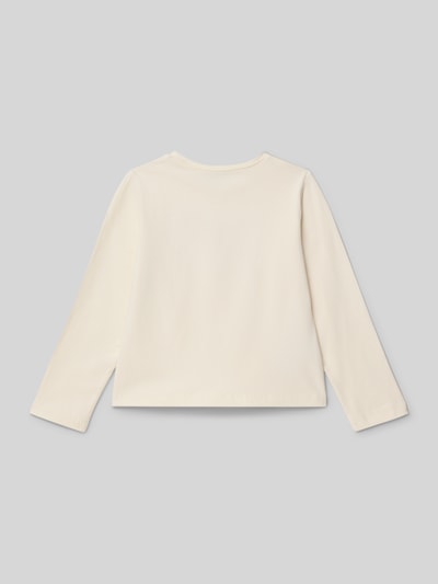 Mayoral Bluzka o kroju regular fit z długim rękawem i nadrukiem z napisem Złamany biały 3