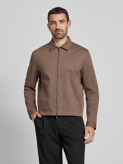 CK Calvin Klein Slim fit overhemdjack met tweewegritssluiting Cognac - 4