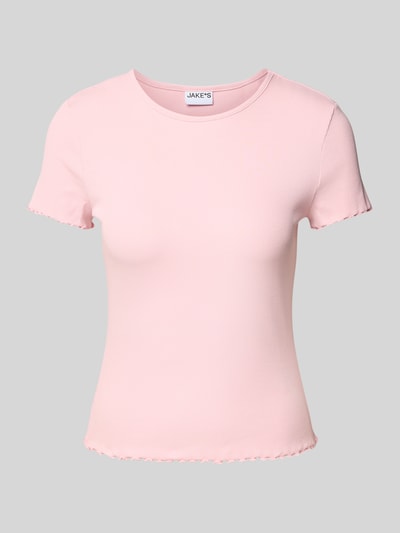 Jake*s Casual T-Shirt mit Muschelsaum Fuchsia 2