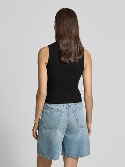 Tom Tailor Denim Slim Fit Tank Top mit angedeuteter Knopfleiste Black 5