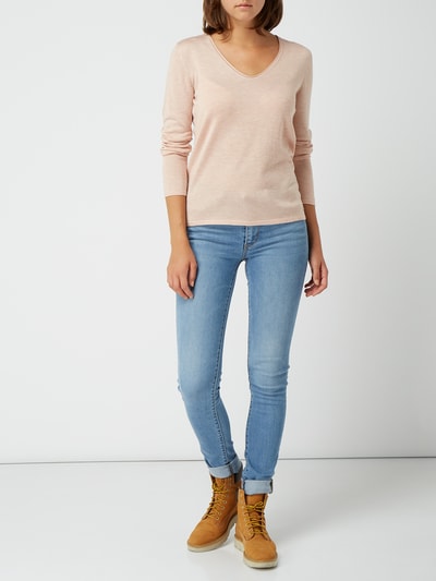 Tom Tailor Pullover mit abgerundetem V-Ausschnitt  Rose Melange 1