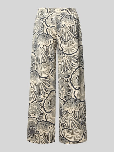 Produktfoto, Pyjama-Hose mit weitem Bein von Schiesser aus bawełna, wzór na całej powierzchni, elastyczny pas, kolor beżowy i czarny