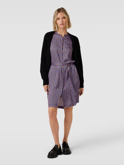 0039 Italy Knielanges Kleid aus Viskose mit Allover-Muster Modell 'Sedona' Violett 1