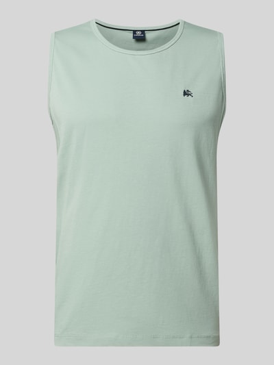 Produktfoto, Tanktop mit Rundhalsausschnitt und Logo-Print von Lerros aus Reine Baumwolle im Regular-Fit, Rückenlänge 69 cm bei Größe M, pastellgrün, glatte Struktur