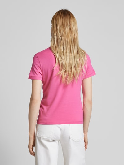 Tom Tailor T-shirt met labelstitching Felroze - 5