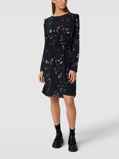 comma Casual Identity Blousejurk met all-over motief Zwart - 1