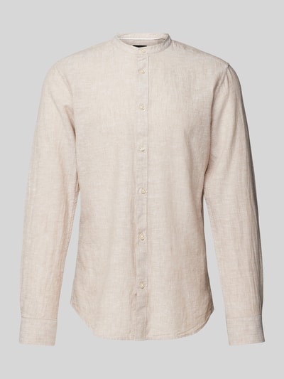 Only & Sons Slim fit vrijetijdsoverhemd met opstaande kraag, model 'CAIDEN' Beige - 2