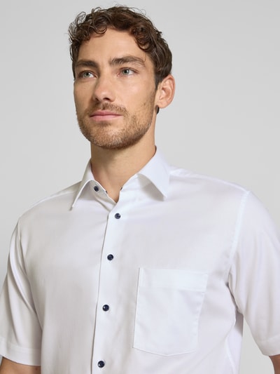 ETERNA Modern Fit Kurzarmhemd mit Knopfleiste Weiss 3