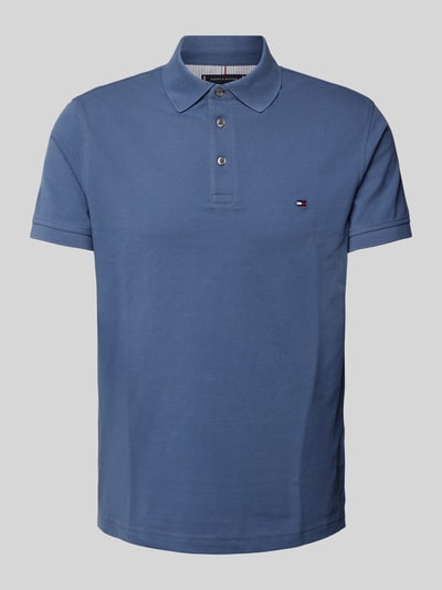 Tommy Hilfiger Slim Fit Poloshirt mit Label-Stitching Jeansblau 1