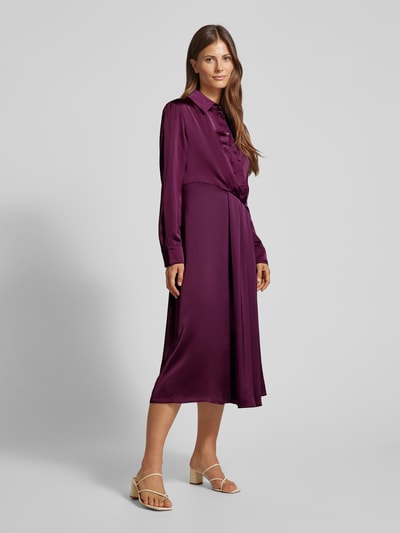 HUGO Hemdblusenkleid mit gelegte Falten Modell 'Keya' Aubergine 1