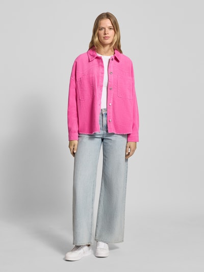 Only Kurtka sztruksowa o kroju regular fit z czystej bawełny model ‘LATY-BITTEN’ Mocnoróżowy 1
