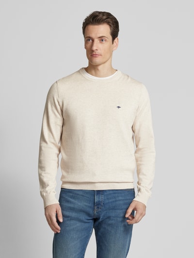 Fynch-Hatton Strickpullover mit Rundhalsausschnitt Offwhite 4