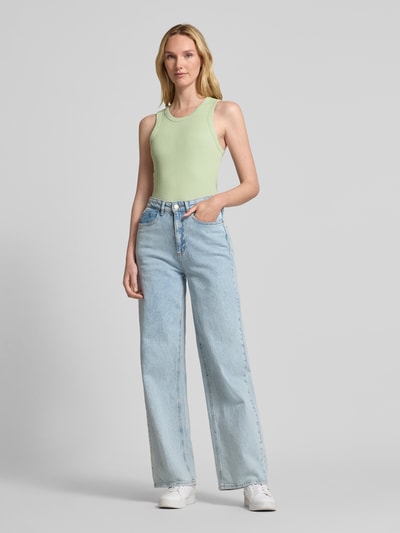 OPUS Tanktop met ribboorden, model 'Ilesso' Lichtgroen - 1