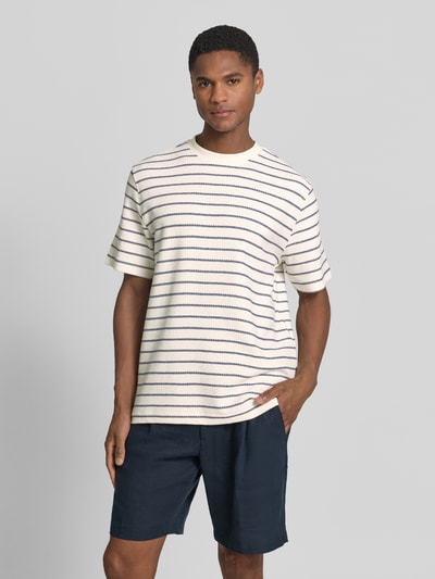 Selected Homme damski t-shirt o kroju regular fit z mieszanka bawełny model 'DJANGO' Écru 4