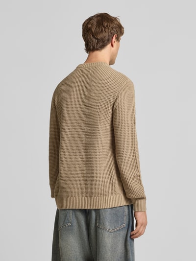 Jack & Jones Strickpullover mit gerippten Abschlüssen Modell 'LINK' Beige 5