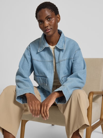 Neo Noir Jeansjack met platte kraag, model 'Titan' Lichtblauw - 3