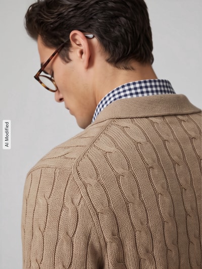 Polo Ralph Lauren Regular Fit Strickjacke aus reiner Baumwolle Beige 3