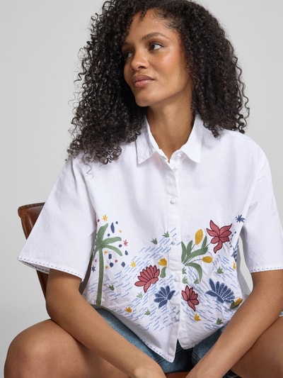 Jake*s Casual Overhemdblouse met motiefstitching Wit - 3