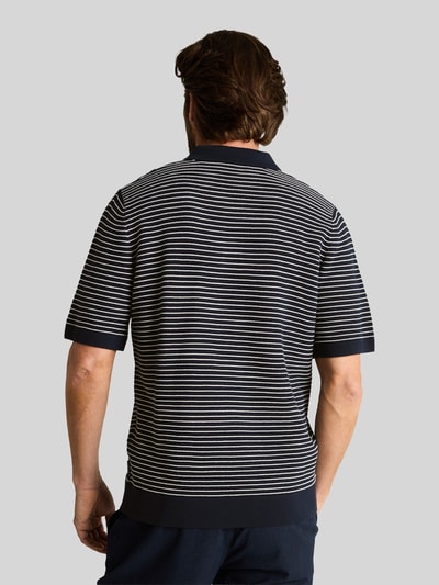 Tom Tailor Regular Fit Poloshirt aus einer Baumwolle in Strickoptik Marine 5