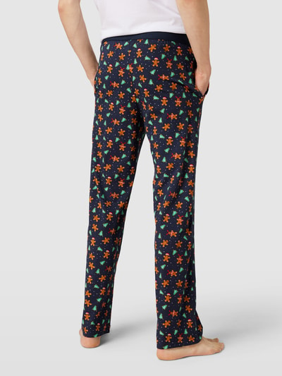 Christian Berg Men Pyjamabroek met all-over motief Middenbruin - 5