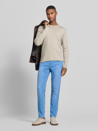 Brax Regular Fit Jeans im Used-Look Modell 'Cadiz' Blau Melange 1