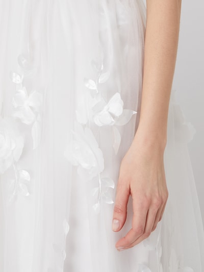 Apart Glamour Suknia ślubna z kwiatowymi aplikacjami Złamany biały 3