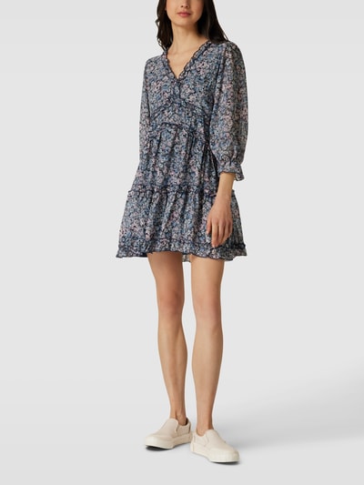 Apricot Mini-jurk met all-over motief en ruches Lichtturquoise - 1
