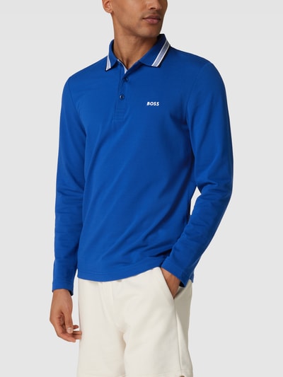 BOSS Green Poloshirt mit langen Ärmeln Modell 'PLISY' Royalblau 4