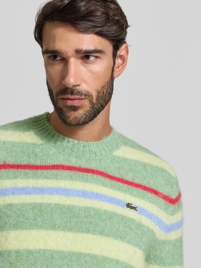 Lacoste Regular fit gebreide pullover met wol en alpaca Lichtgroen - 3