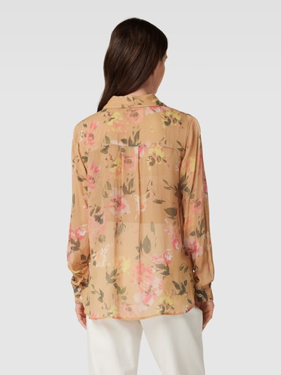 MOS MOSH Overhemdblouse met bloemenmotief, model 'TAYLOR' Beige - 5