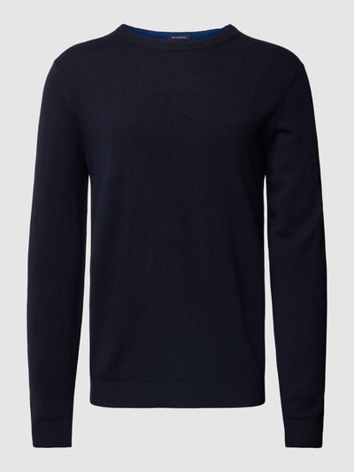 Christian Berg Men Gebreide pullover van kasjmier met ronde hals Marineblauw - 2