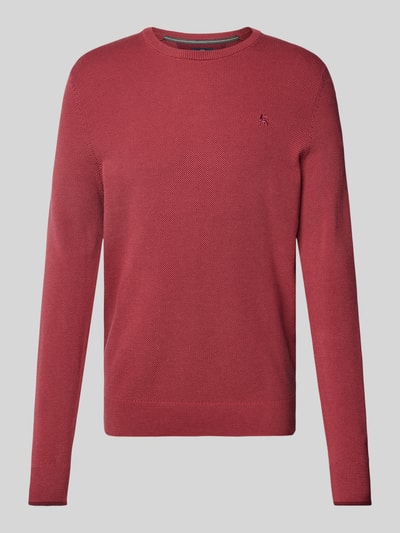 Lerros Gebreide pullover met ribboorden Rood - 2