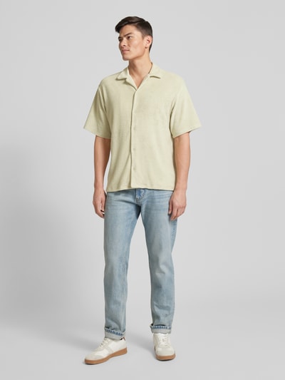 Jack & Jones Premium Koszula casualowa z kołnierzem z połami model ‘TERRY’ Limonkowy 1