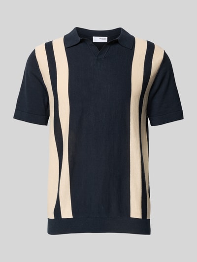 SELECTED HOMME Poloshirt met V-hals, model 'MATTIS' Marineblauw - 2