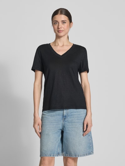 s.Oliver RED LABEL T-shirt o kroju regular fit z czystego lnu  4