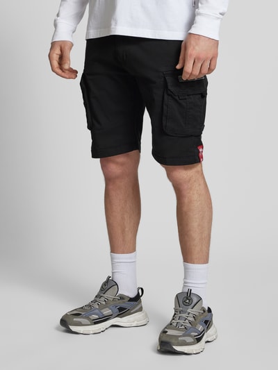 Alpha Industries Regular Fit Cargoshorts mit Label-Stitching Modell 'CREW SHORT' Black 4
