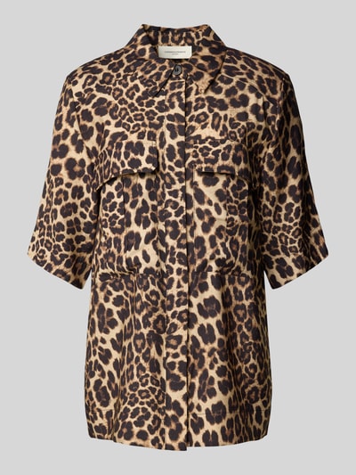 Copenhagen Muse Regular Fit Bluse mit Brusttaschen Modell 'GABBY' Mittelbraun 2