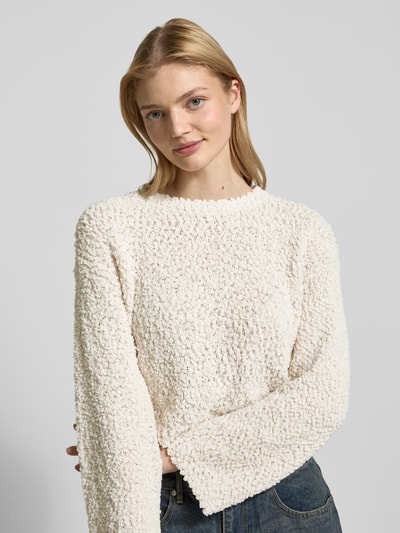 Only Comfort Fit Strickpullover aus Popcorn-Strick Modell 'GLORIA' Beige 3