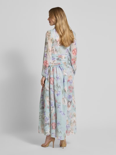ADLYSH Abendkleid mit V-Ausschnitt und Raffungen Hellblau 5