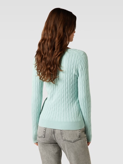 Gant Strickpullover mit Zopfmuster Aqua 5