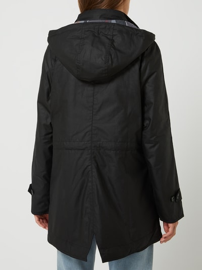 Barbour Parka van gewaxt katoen, model 'Cannich' Zwart - 5