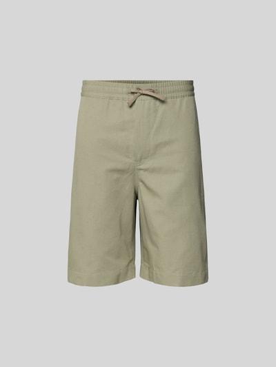 Produktfoto, Shorts aus Baumwoll-Mix von MAISON KITSUNÉ in Beige, Regular-Fit, elastischer Bund, Eingrifftaschen, Knielänge, Größenangaben