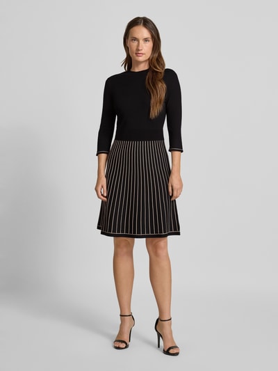 Christian Berg Woman Selection Knielanges Kleid aus Viskose-Mix in Strick-Optik Black 1