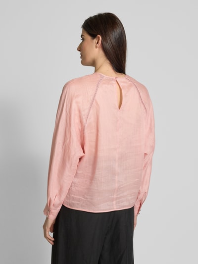 Max Mara Studio Bluse mit Rundhalsausschnitt Modell 'EDILE' Rosa 5