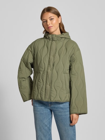 Jake*s Casual Gewatteerd jack met capuchon Kaki - 4