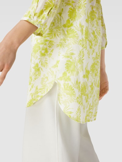 Montego Bluse mit floralem Muster Modell 'Tunika' Neon Grün 3