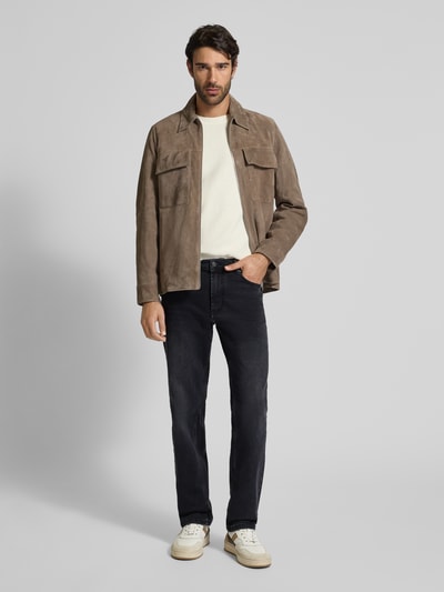 Christian Berg Men Regular Fit Jeans mit Eingrifftaschen Dunkelgrau 1