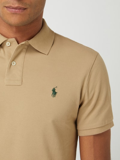 Polo Ralph Lauren Koszulka polo o kroju custom slim fit z bawełny Khaki 3