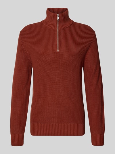 MCNEAL Strickpullover mit Troyer-Kragen Dunkelrot 2